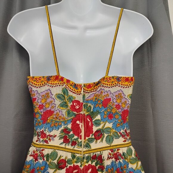 ❤️SOULEIADO CHARLES DEMERY Made in France Boho Spaghetti Strap Cotton Dress XS - Picture 5 of 10